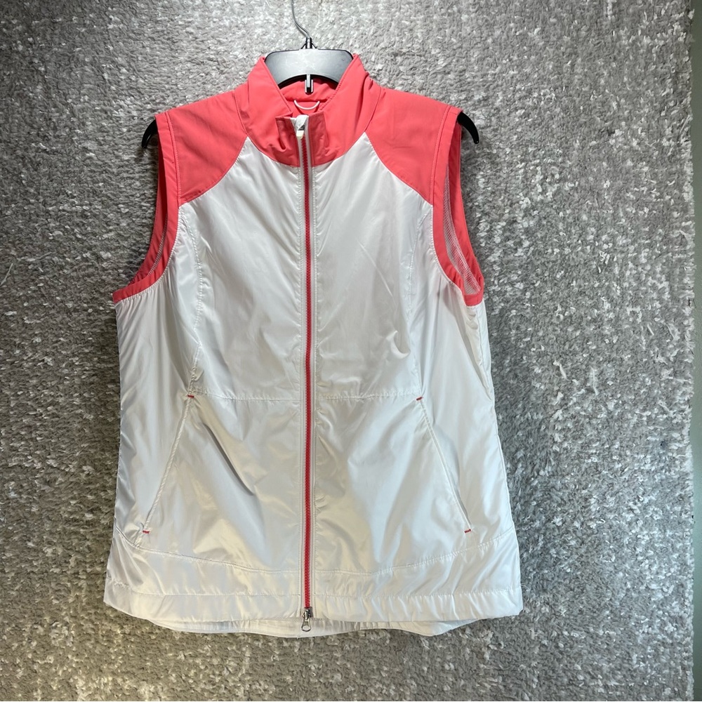 Zero Restriction Women's Ellie Wind Vest Water Repellent Stretch White L Read